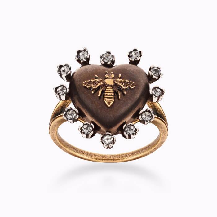 Brown ring in ged palladium finish metal