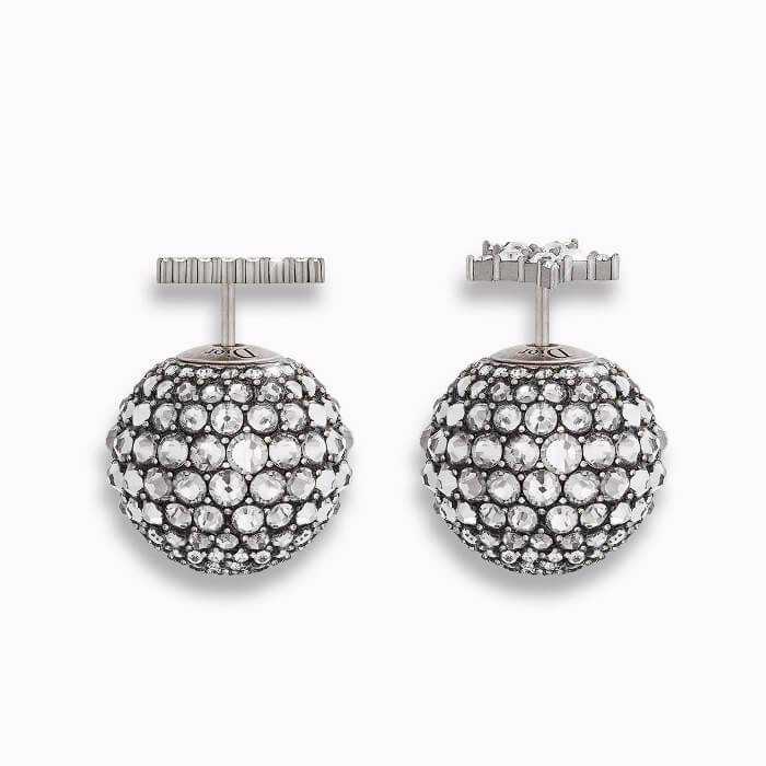 Navi earring in ged palladium finish metal